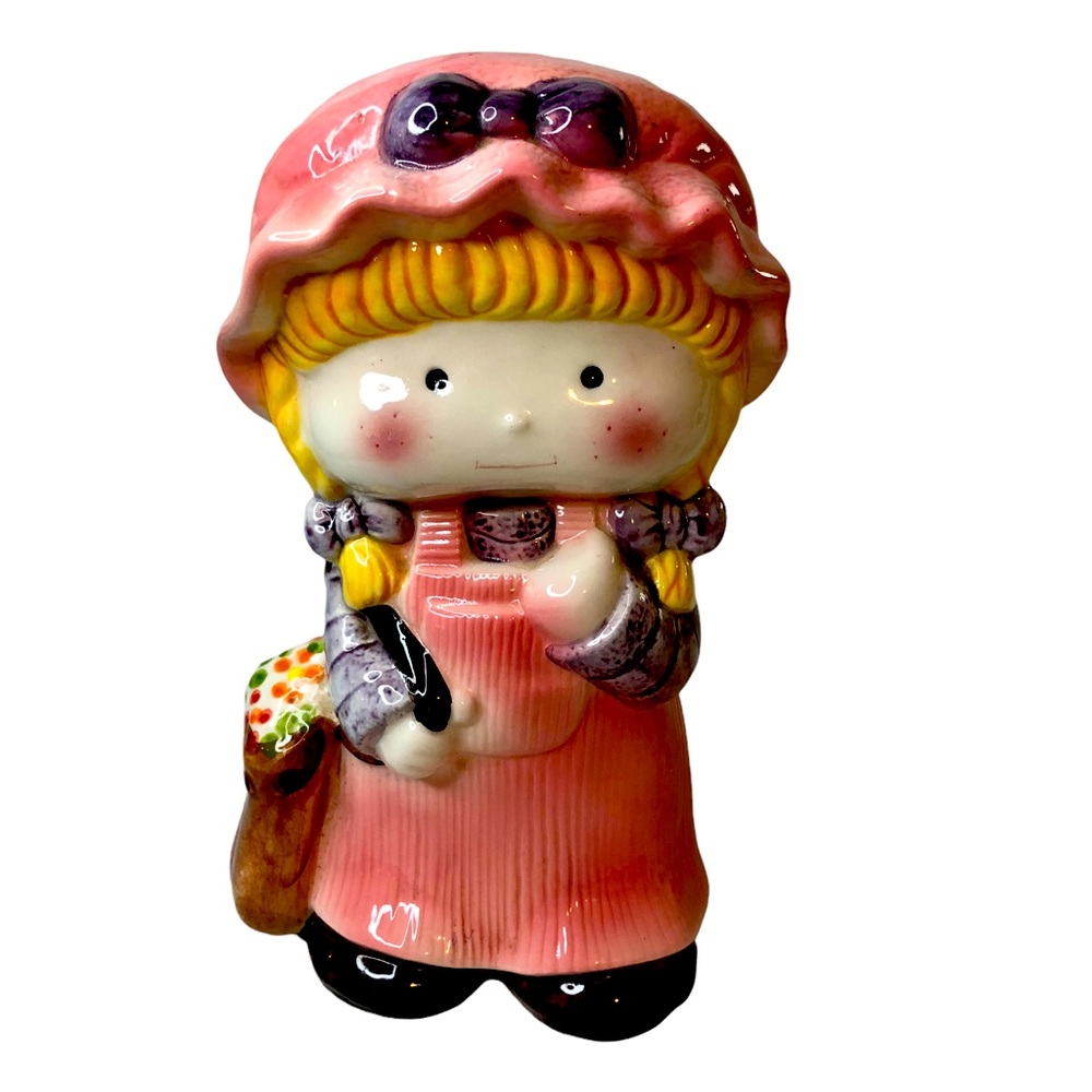 Vintage 1987 Kotkobuka Ceramic Girl Bank **Missing Stopper